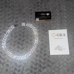 VVS Moissanite Cuban Link Chain 20mm 20 Inch 925 Sterling Silver