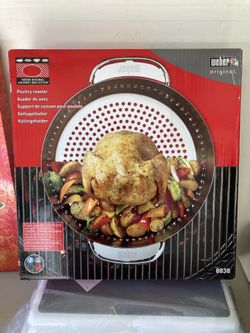 New In The Box Weber Gourmet BBQ System Poultry Roaster