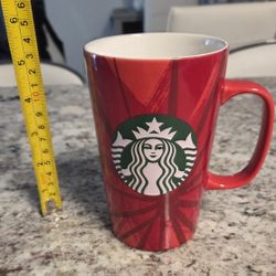Starbucks Logo Red Tall Ceramic Coffee Mug 16 oz Holiday/Christmas 2014