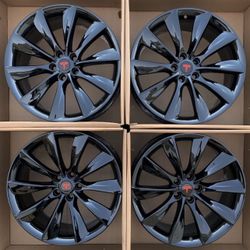 Factory OEM Genuine Tesla Model S Turbine 21” Wheels Rims Gloss Black