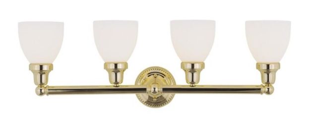 Livex Lighting Classic 4-Light Polished Brass Transitional Vanity Light