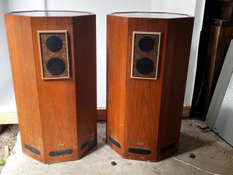 Speakers.  Empire octangular with glass tops.