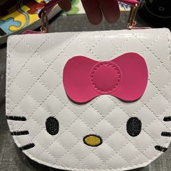 Hello Kitty Small Purse, Pink & White, See Pictures For Size