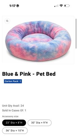Blue & Pink Tie-Dye Round Pet Bed