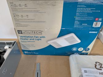 Utilitech 80 CFM Bath Fan with Heater and LED Light - Opened Box