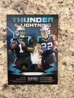 2019 Playoff Thunder and Lightning #8 Cam Newton Christian McCaffrey Panthers