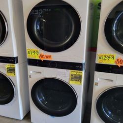 LG ThinQ WashTower Single Unit Front Load Washer 4.5 Cubic Feet  AND  Gas Dryer 7.4 Cubic Feet J1