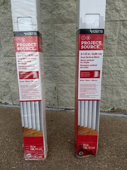 New Pair of Project Source 78" x 84" Cordless Vinyl Vertical Blinds - White
