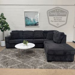 🛋️ Charcoal Gray Sectional Sofa(Delivery Available!! )