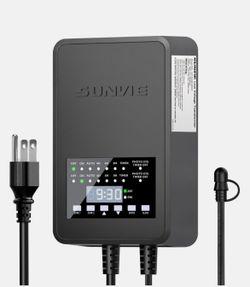 SUNVIE 200W AC Landscape Lights Transformer with 2 Independent Control Output & Timer & Photocell Sensor LVT-MH2Z-200W