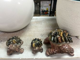 Stone and concrete garden turtle statue