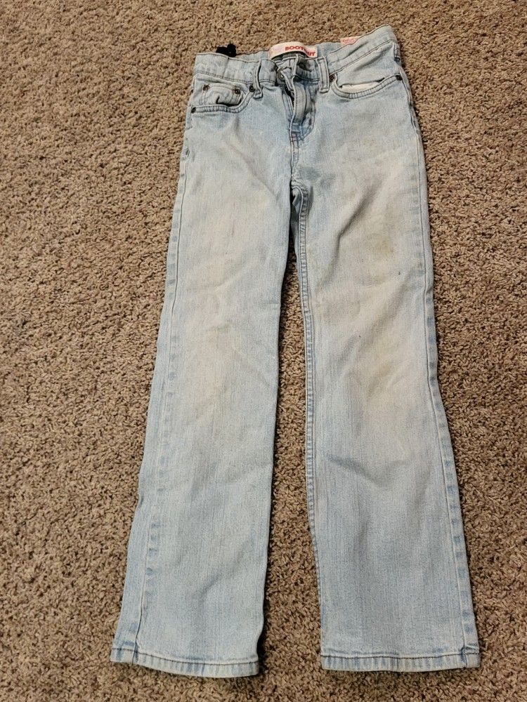 Girls 7 Faded Glory boot cut blue jeans Lot 18