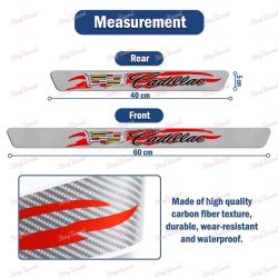 4PCS Carbon Fiber Car Door Scuff Sill Cover Panel Step Protector For Cadillac -(3-SDSR-CADILLAC-SL