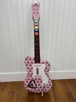 PS2 Aly & AJ Guitar Hero Pelican Pink Controller PL-6636 Untested
