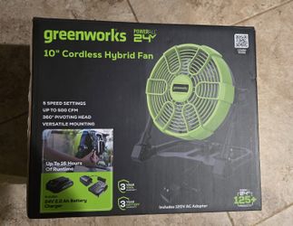 Greenwork Cordless Hybrid Fan NiB