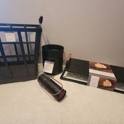 Threshold Rose Gold & Black Fireplace Accessories 
