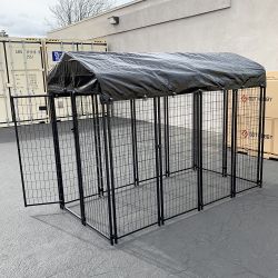 $290 (New) Large heavy duty kennel with cover dog cage crate pet playpen (8’l x 4’w x 6’h) 