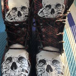 SKULL BLACK COMBAT STYLE BOOTS