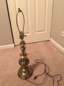 Brass gold table lamp without lamp shade