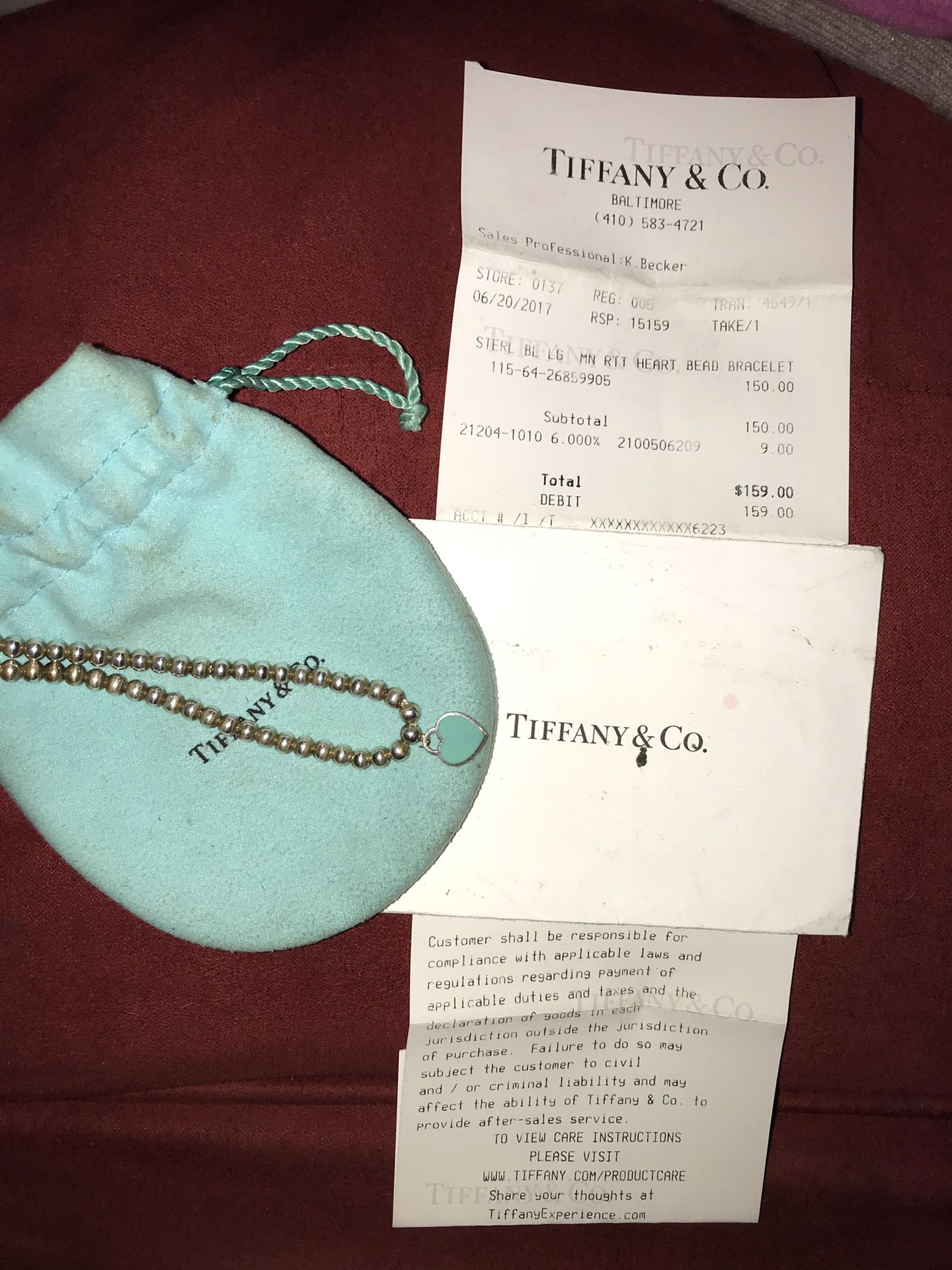 Tiffany bracelet size large