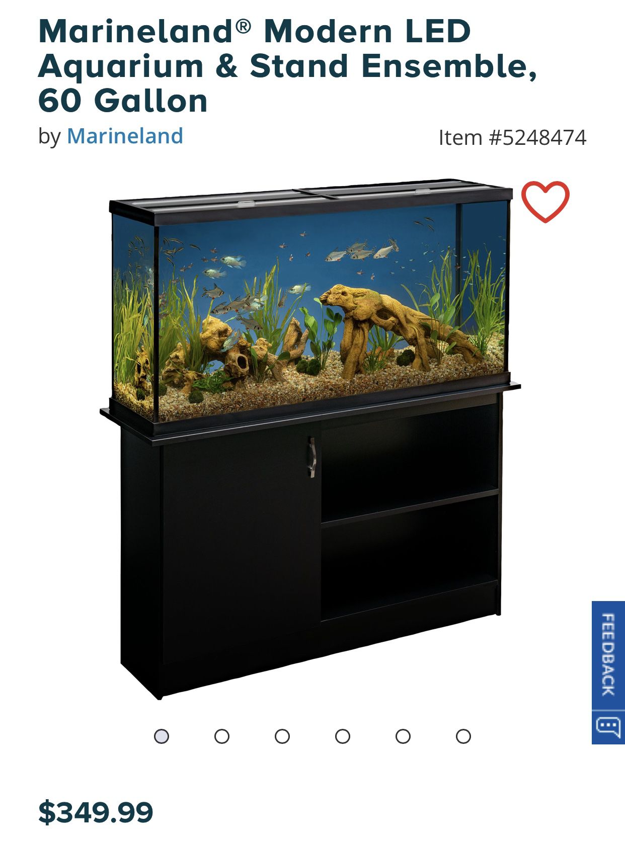 Marineland® Modern LED Aquarium & Stand Ensemble, 60 Gallon. Need to go ASAP. Moving sale.