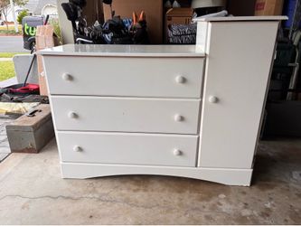 Solid Wood Dresser with Side Cabinet