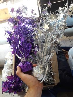 Purple and Silver Centerpieces