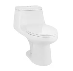 Glacier Bay McClure One-Piece Dual Flush Elongated Toilet, White – Seat Included