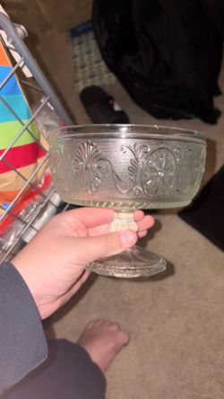 Vintage Indiana Glass Tiara Sandwich Pattern Glass Pedestal Compote Candy Dish