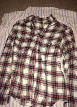 Red & blue plaid women's shirt size s