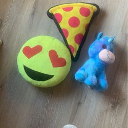 Emoji Pillows & Blue Plush