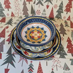 $140 Nueva En Caja Princess House Vajilla De 12 Piezas De Melamina 