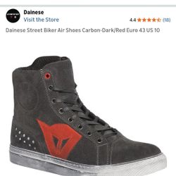 Dainese Street Biker Air Shoes - The Greatest Feet Protection Shoes for Street Bikes : Carbon-Dark/Red Size 43