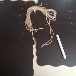 10 Shaped Black Mini Chalkboards With Twine For Hanging