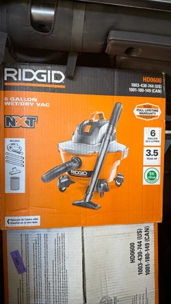 Ridgid 6 gal. Wet/dry vac. Brand new in box