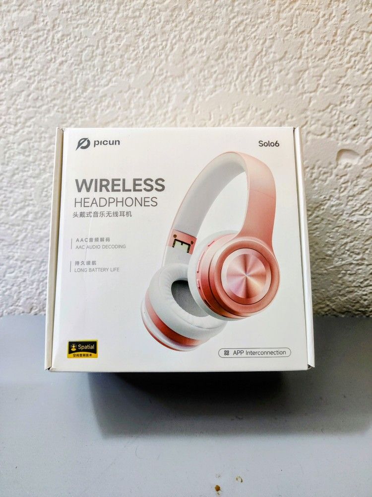 Picun Wireless On-Ear Headphones, 140H Battery, Lightweight Bluetooth Headset With Active Noise Cancellation