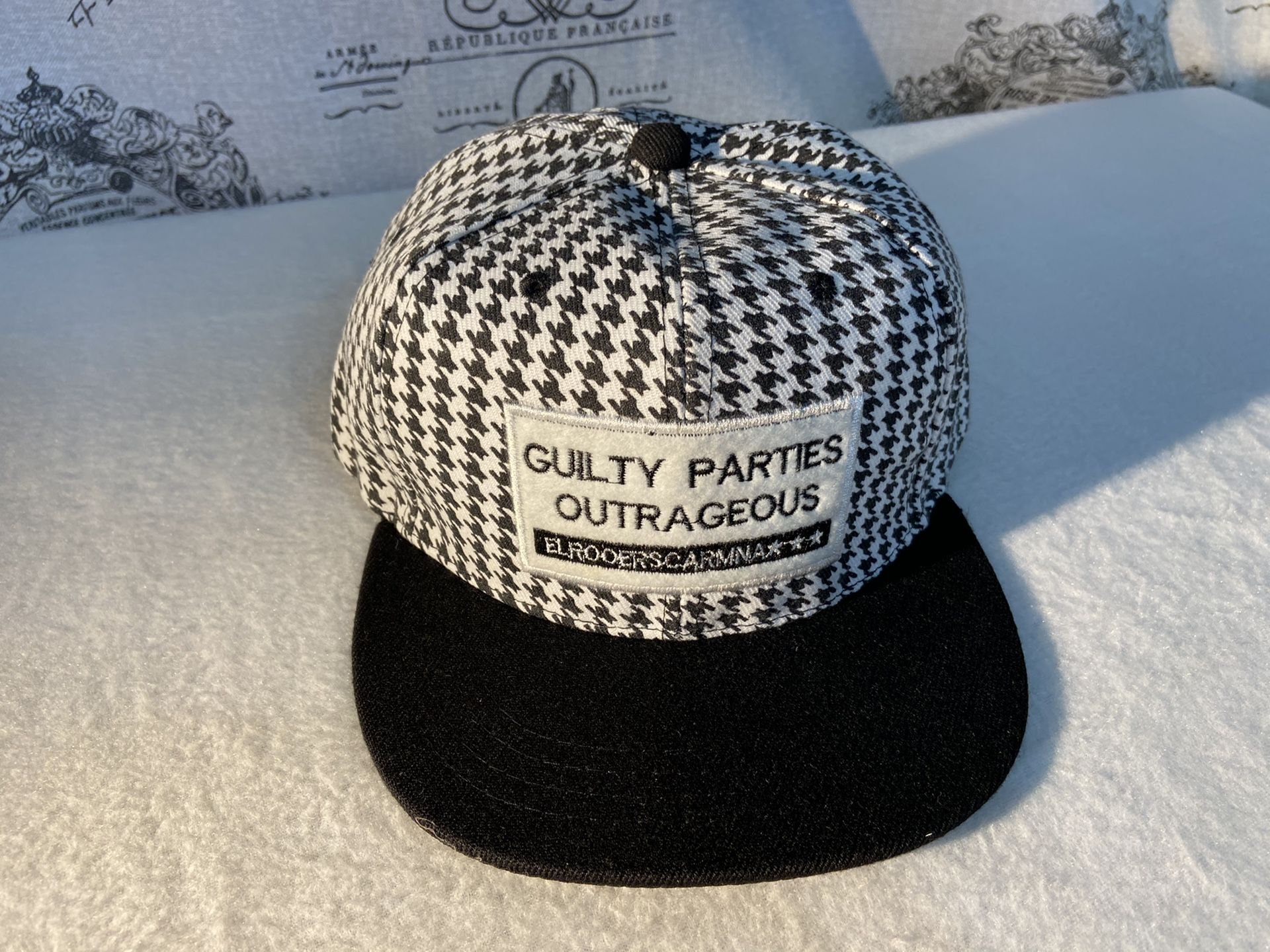 HAT AND CAP MESSAGE GUILTY PARTIES OUTRAGEOUS SNAPBACK ADJUSTABLE ONE SIZE