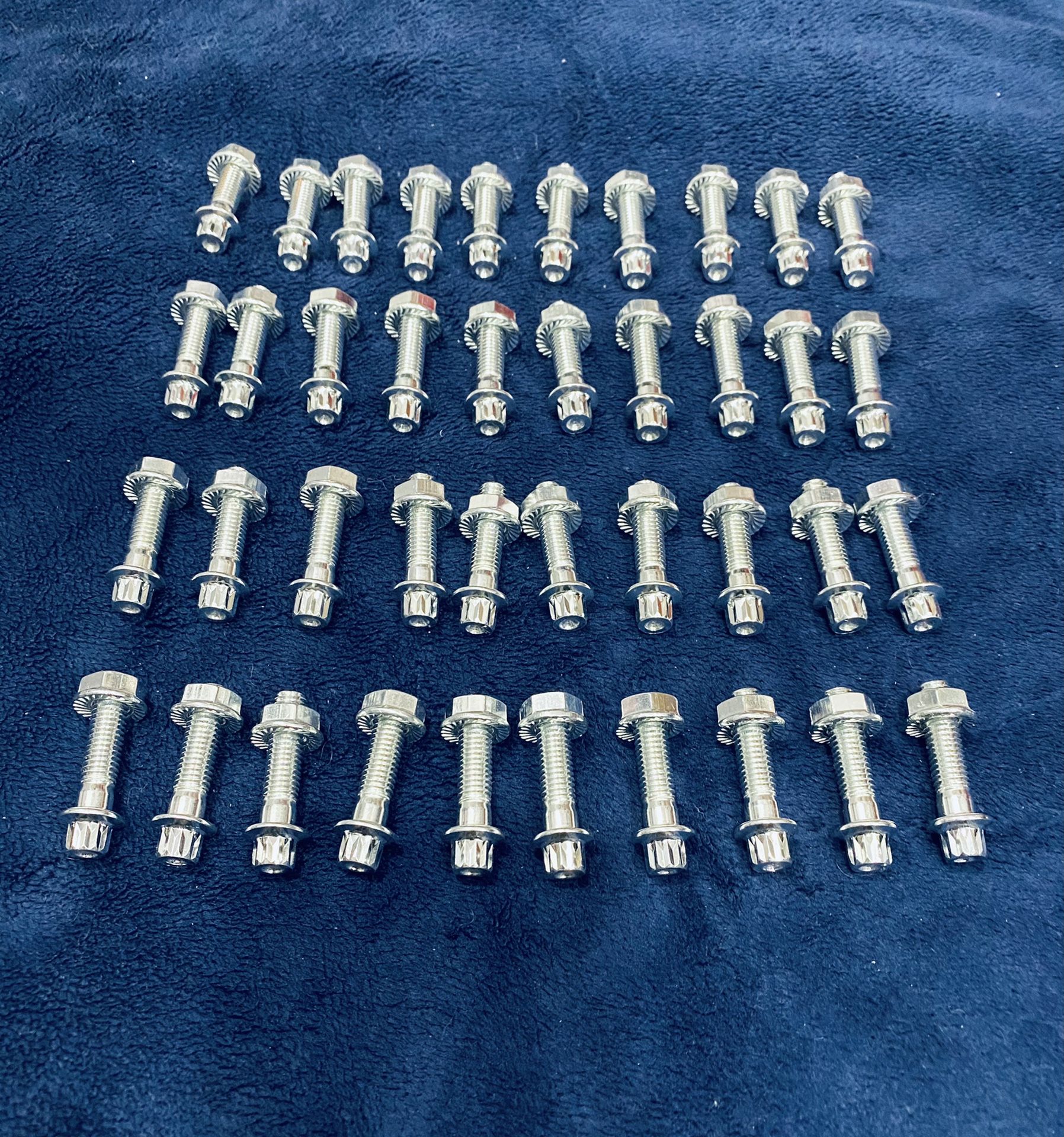 (40) 3 piece rim bolts 12point 8mx1.25 32mm gold black or chrome includes the nuts