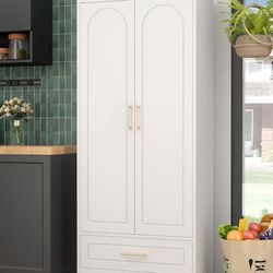 Metal White Pantry Cabinets for Kitchen 
