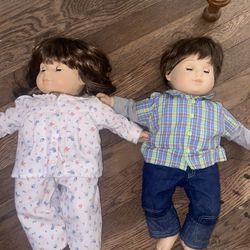 American Girl Doll “ Bitty Baby Twins” And Extra Clothing 