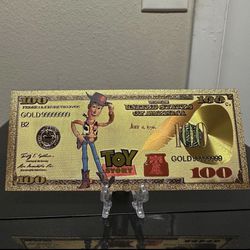 24k Gold Plated Woody Toy Story Banknote