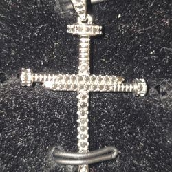 Black Moissanite Triple Nail Cross