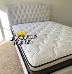 New Queen bed frame with mattres
