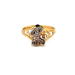 10K Gold Initial L Diamond Ring