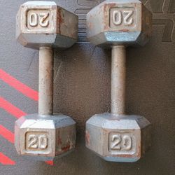 Pair of 20lb Hex Dumbbells
