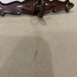 Vintage Dark Burgundy Brass Knobs Set Of 2