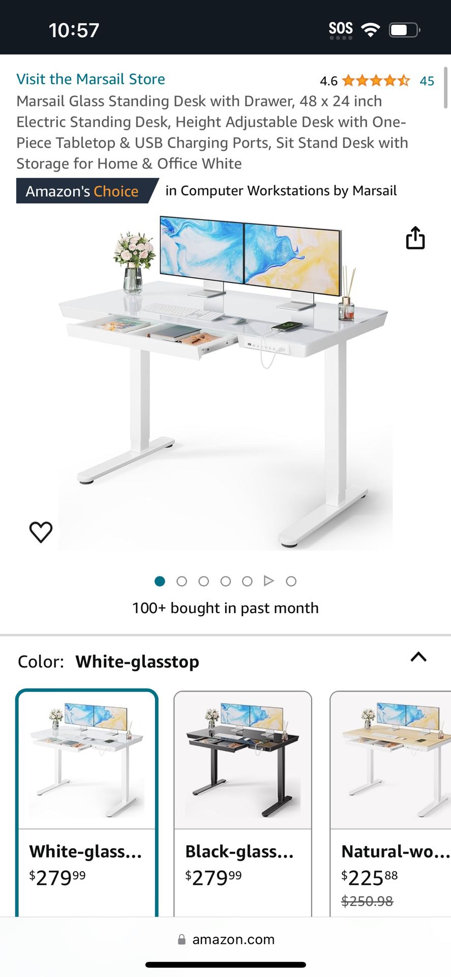 Glass Gaming Table White 
