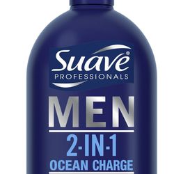 Suave Professionals Men 2-in-1 Shampoo & Conditioner | Moisturizing | Ocean Charge, 32 fl oz