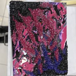 Abstract Resin & Crushed Glass Wall Art