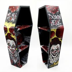 Hand-Made & Hand-Painted Pennywise Coffin Shelf! • Customizable • Handmade • IT • Made To Order